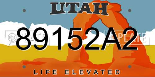 89152A2 Utah License Plate