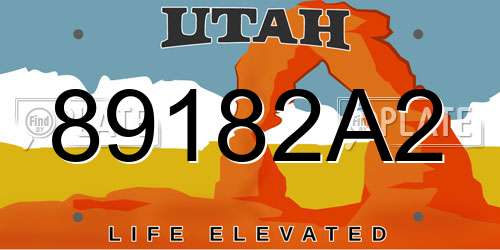 89182A2 Utah License Plate