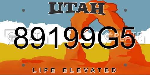89199G5 Utah License Plate