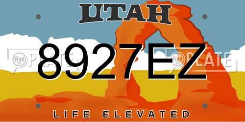 8927EZ Utah License Plate