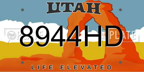 8944HD Utah License Plate