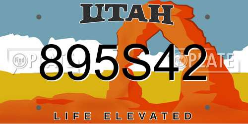 895S42 Utah License Plate