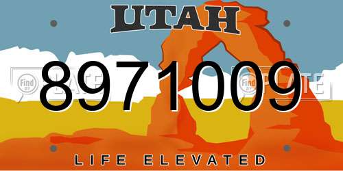 8971009 Utah License Plate