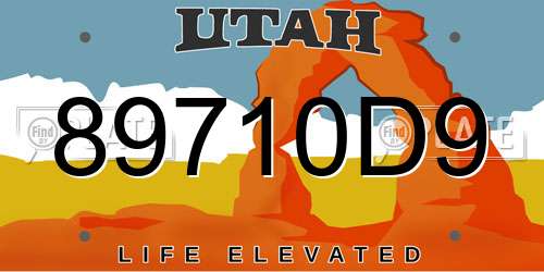 89710D9 Utah License Plate