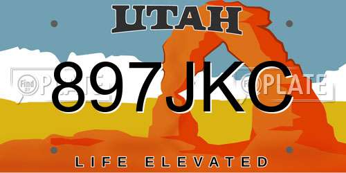 897JKC Utah License Plate