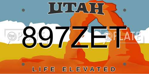 897ZET Utah License Plate