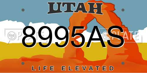 8995AS Utah License Plate
