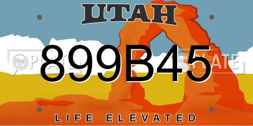899B45 Utah License Plate