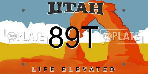 89T Utah License Plate