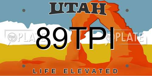 89TPI Utah License Plate
