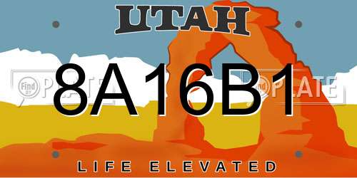 8A16B1 Utah License Plate