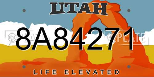 8A84271 Utah License Plate
