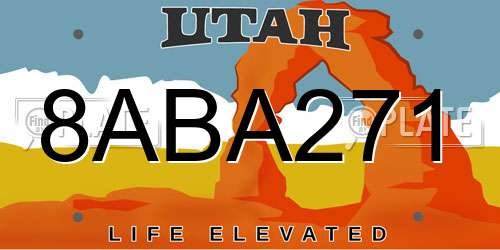 8ABA271 Utah License Plate
