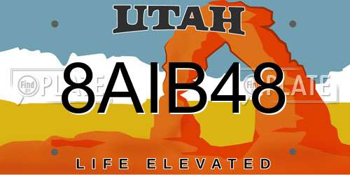 8AIB48 Utah License Plate