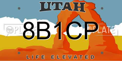 8B1CP Utah License Plate