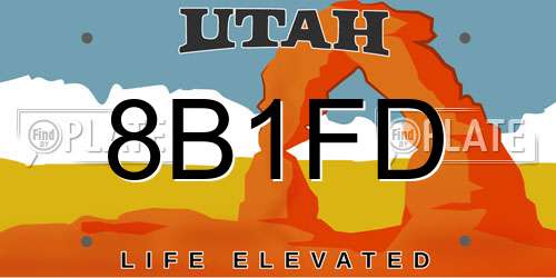 8B1FD Utah License Plate