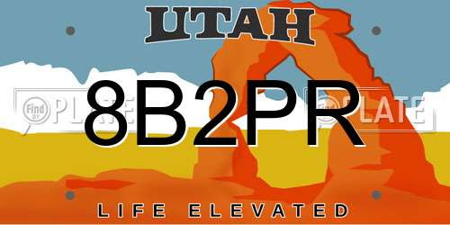 8B2PR Utah License Plate