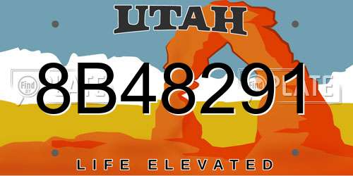 8B48291 Utah License Plate