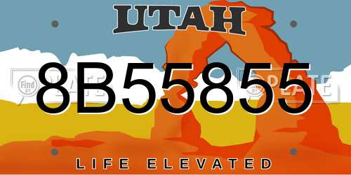 8B55855 Utah License Plate