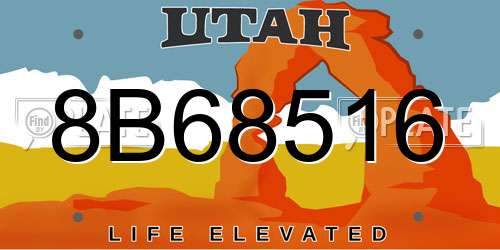 8B68516 Utah License Plate