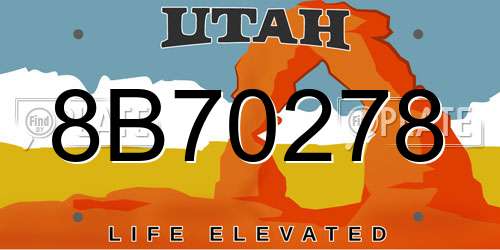 8B70278 Utah License Plate