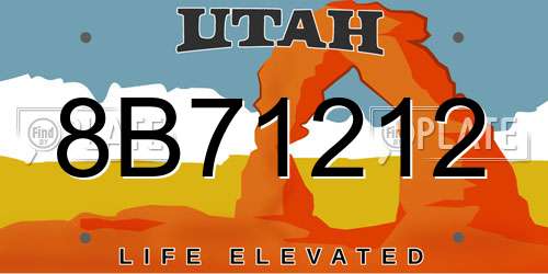 8B71212 Utah License Plate