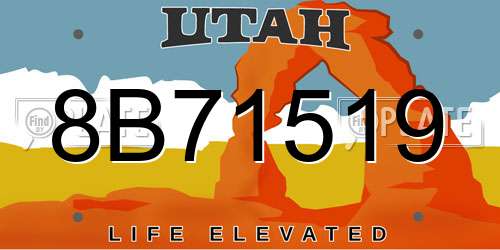 8B71519 Utah License Plate