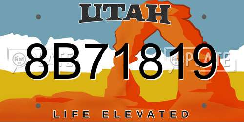 8B71819 Utah License Plate