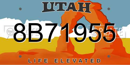 8B71955 Utah License Plate
