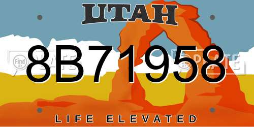 8B71958 Utah License Plate