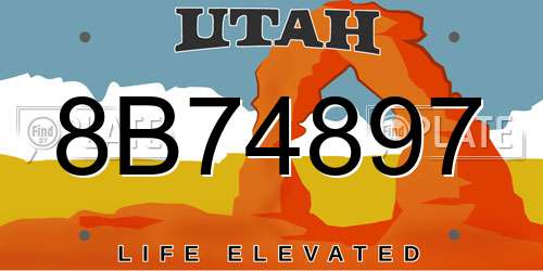 8B74897 Utah License Plate