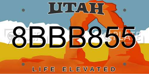 8BBB855 Utah License Plate