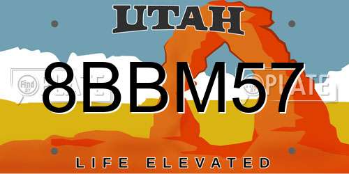 8BBM57 Utah License Plate