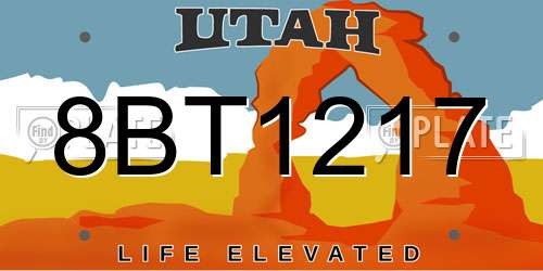 8BT1217 Utah License Plate