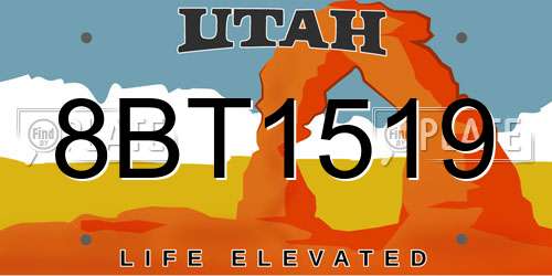 8BT1519 Utah License Plate
