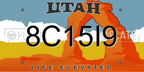 8C15I9 Utah License Plate