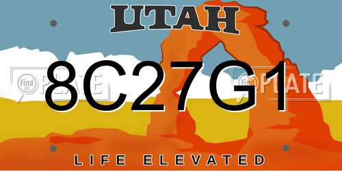 8C27G1 Utah License Plate