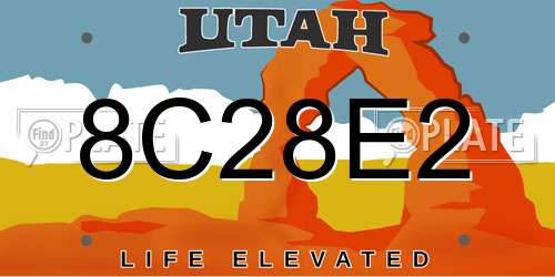 8C28E2 Utah License Plate