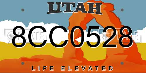 8CC0528 Utah License Plate