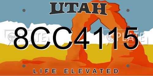 8CC4115 Utah License Plate