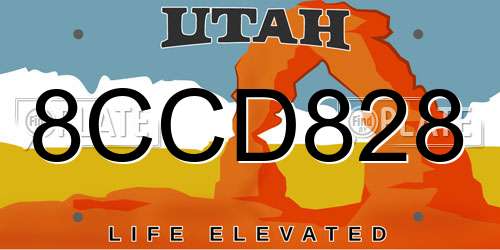 8CCD828 Utah License Plate