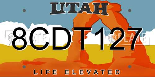 8CDT127 Utah License Plate