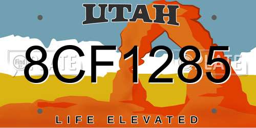 8CF1285 Utah License Plate