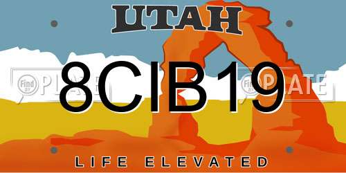 8CIB19 Utah License Plate