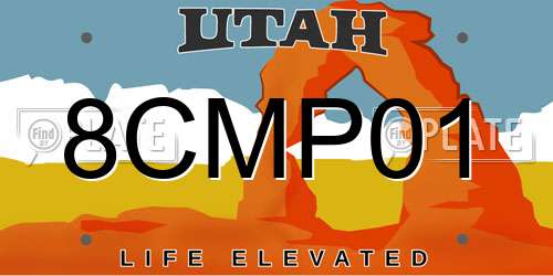 8CMP01 Utah License Plate