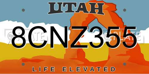 8CNZ355 Utah License Plate