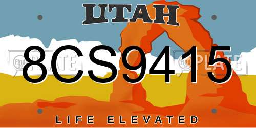 8CS9415 Utah License Plate