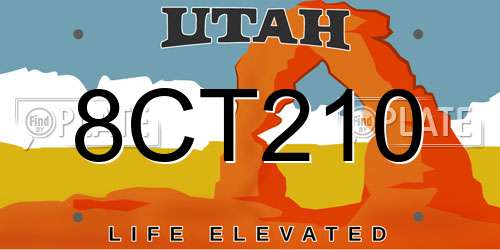 8CT210 Utah License Plate