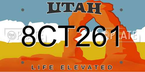 8CT261 Utah License Plate