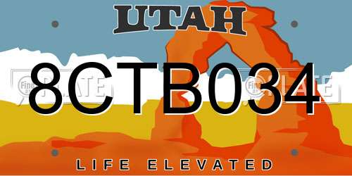 8CTB034 Utah License Plate